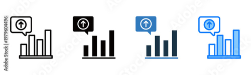 Growth icon multiple style vector illustration