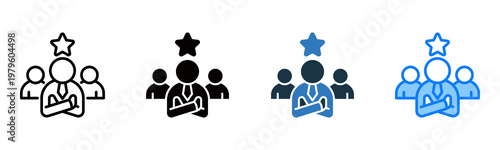 Leadership icon multiple style vector illustration