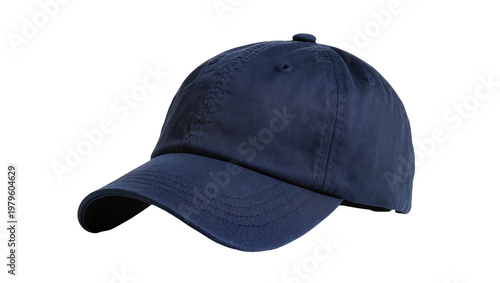 Schilderij op canvas Dark blue distressed baseball cap with metal eyelets and curved brim