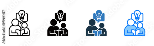 Mentoring icon multiple style vector illustration