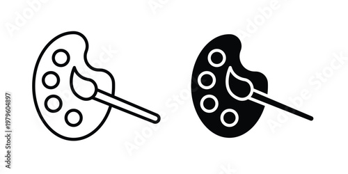 Paint icon vector illustration in line style. flat silhouette designs
