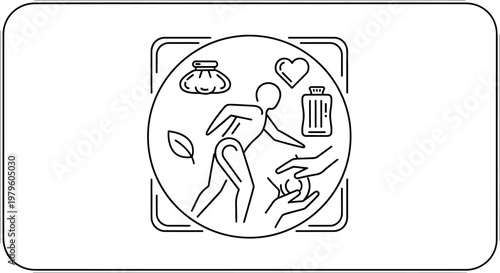 Human Body Health Care Concept Icon Set Line Art