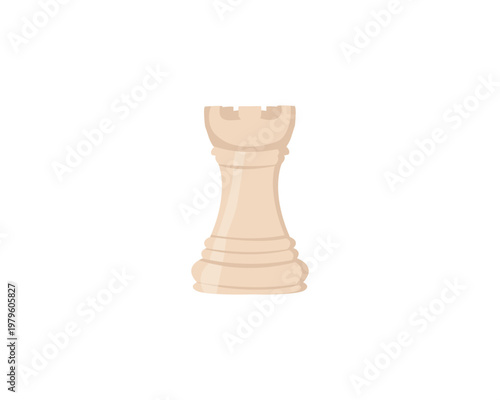 White rook chess icon isolated on white background