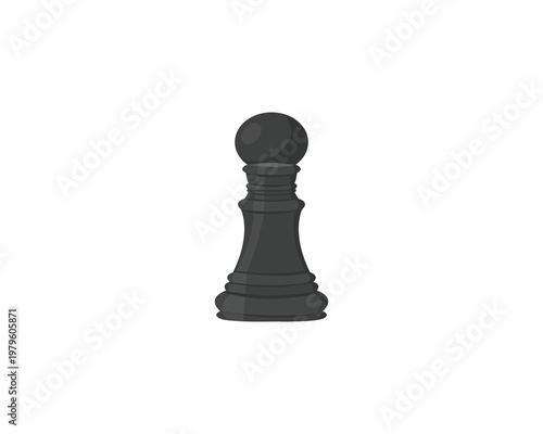 Black pawn chess piece on a white background.