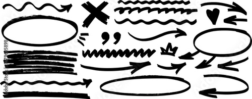 Gentle drawn sketch with highlight and marker texture, arrow directs the line and underline forms a light shape in pen rhythm.