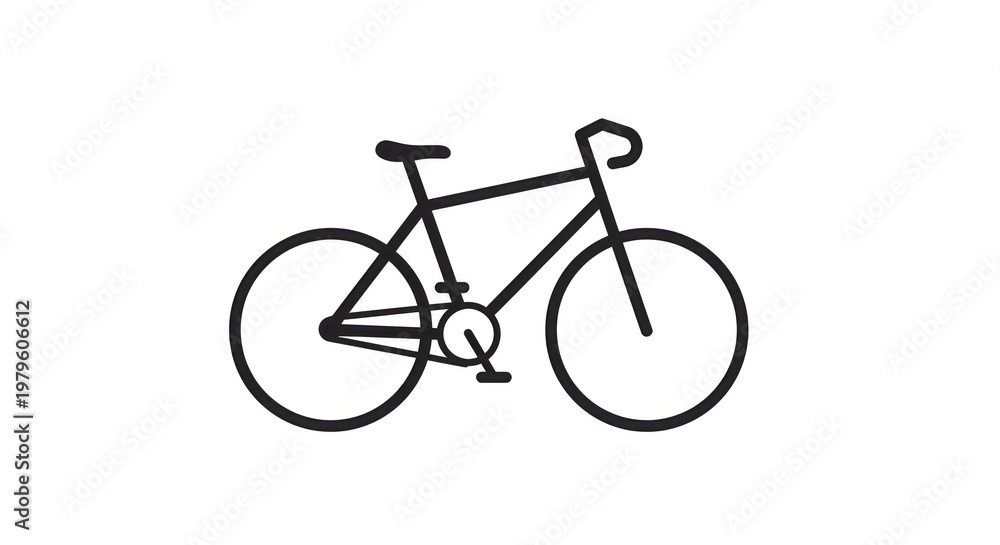 Fototapeta premium Simple bicycle line art illustration.
