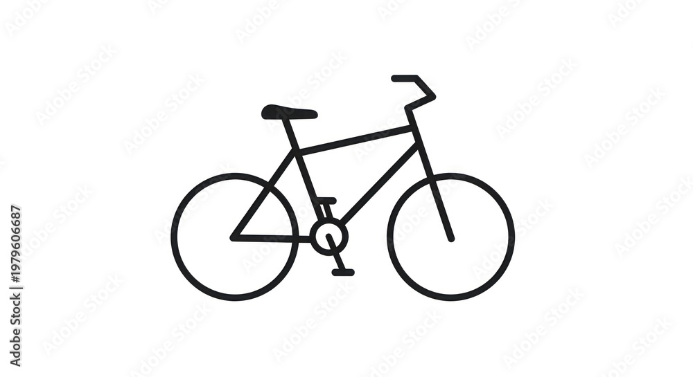 Obraz premium Simple bicycle line drawing illustration.