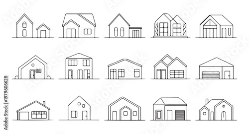Line art folder icons representing various actions and states for computer interface user experience and data management.