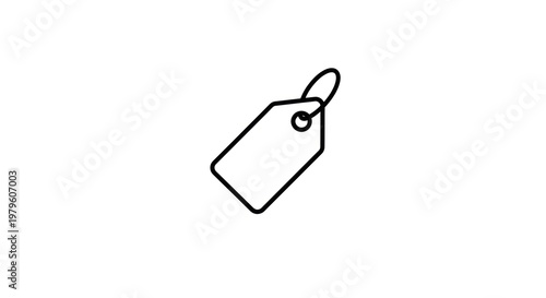 Simple black and white price tag illustration.