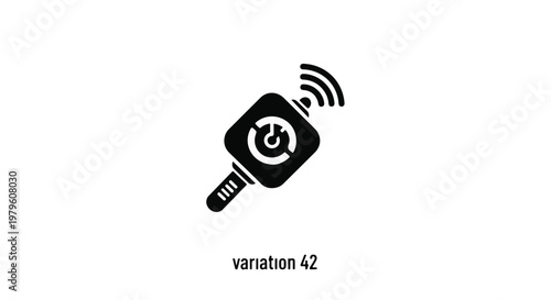 Electronic key fob with a wireless signal icon represents modern smart technology.