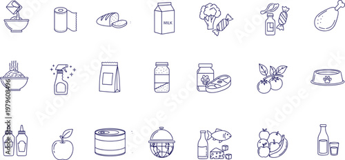 A collection of food and household items.