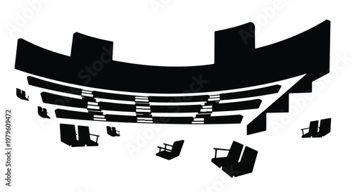 Auditorium seating arrangement provides a clean layout for event planning.