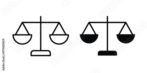 Scale icon vector illustration in line style. flat silhouette designs