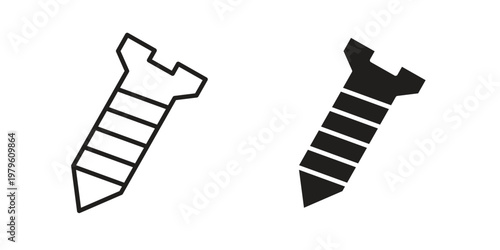 Screw icon vector illustration in line style. flat silhouette designs