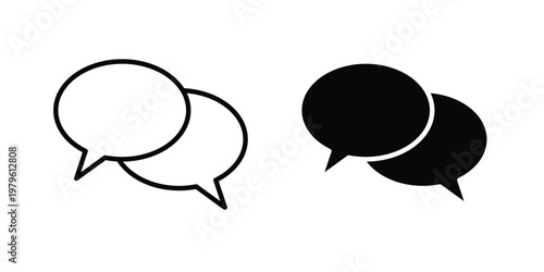 Talk bubble speech icon vector illustration in line style. flat silhouette designs