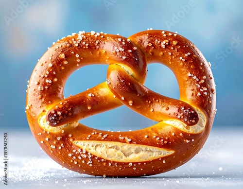 A Deliciously Baked Pretzel Covered in Salt Crystals.