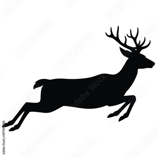 Black silhouette of a rearing horse with flowing mane and tail