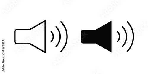 Volume icon vector illustration in line style. flat silhouette designs