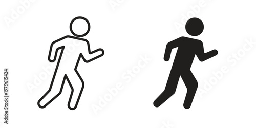 Walk icon vector illustration in line style. flat silhouette designs