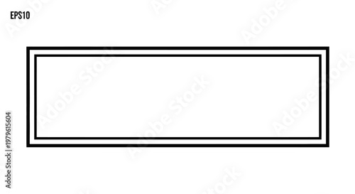 Blank Rectangular Frame, Empty Border, Simple Graphic Element, White Background