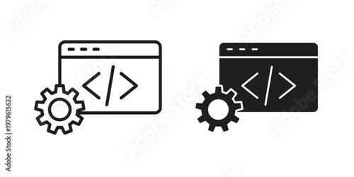 Web development icon vector illustration in line style. flat silhouette designs