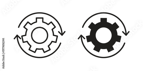Workflow icon vector illustration in line style. flat silhouette designs