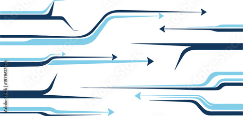 Abstract flowing lines and curves in shades of blue and white