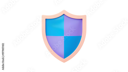 Free Download Pink bordered shield divided into blue and purple quadrants - GFXLoad