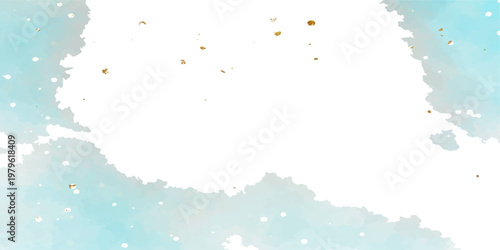 Abstract blue and green grunge background with watercolor paint splatters and ink texture featuring a vintage paper design for an artistic nature wallpaper backdrop