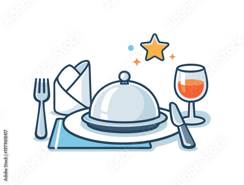 Restaurant service and professional table setup in a hospitality concept highlighting cleanliness and presentation standards, a neatly arranged dining set combined with a