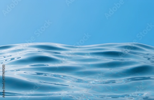 Minimal Blue Ocean Surface with Soft Light Reflections Background