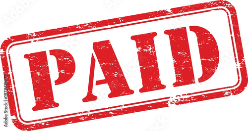 Paid stamp, red paid stamp, payment stamp, vector paid icon