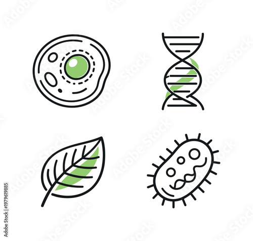 Biotic science and life systems concept representing living organisms ecosystems and biological interactions in scientific research and education contexts, a cell with