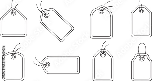 Collection of blank price tags and labels vector illustration