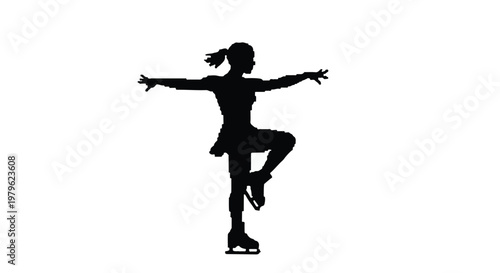 Ice skater performing a graceful spin demonstrates elegance on the frozen rink.