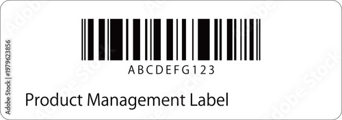 バーコード付き管理ラベルのイラスト