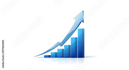 Bar chart with an upward trending arrow illustrates financial growth and positive business performance. Free Download Bar chart with an upward trending arrow illustrates financial growth and positive business performance. - GFXLoad