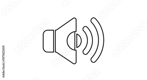 Sound Icon Line Art Vector Graphic, Audio Symbol, Volume Control