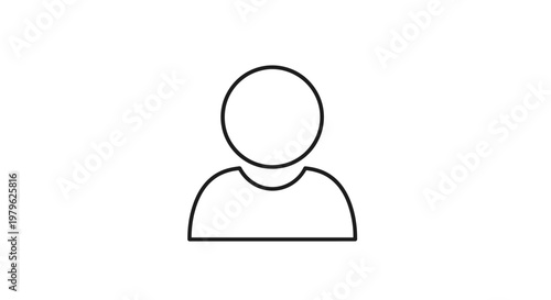Simple User Icon Silhouette, Anonymous Person Symbol, Vector Illustration