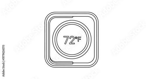 Digital Thermostat Displaying 72 Degrees Fahrenheit, Modern Home Climate Control