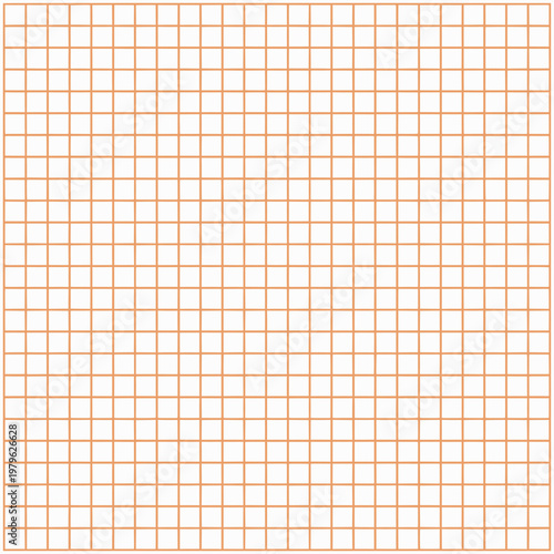 Grid Engineering Graph Paper with orange lines. Squared paper texture. Drafting paper, horizontal grid lines, graph style graphic design. 