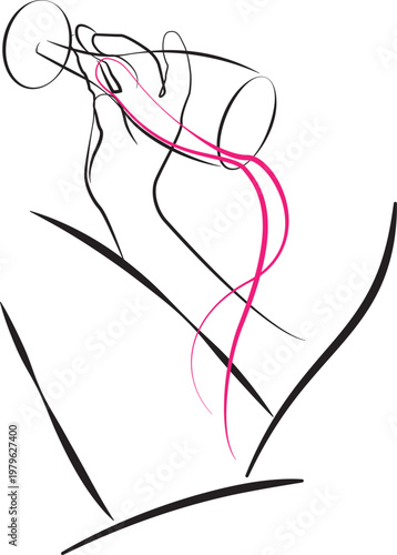 Elegant Minimal Abstract Pink Line Art.  Femininity, and fluid motion, making it perfect for branding, beauty, fashion, posters, social media, and contemporary design projects.