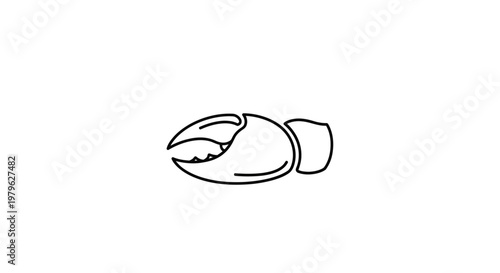 Crab Claw Silhouette - Simple Line Art Icon