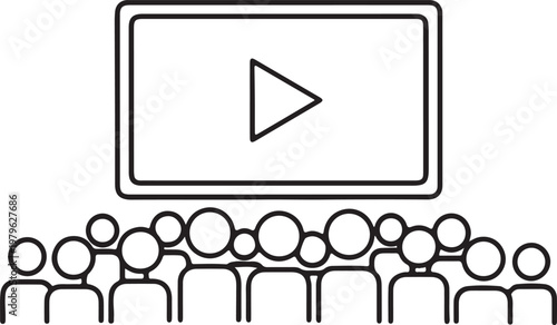 Audience watching movie on screen in cinema hall