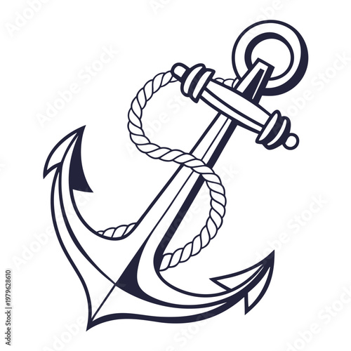 Classic anchor icon in clean vector style. Perfect for nautical branding, logos, and maritime-themed designs.