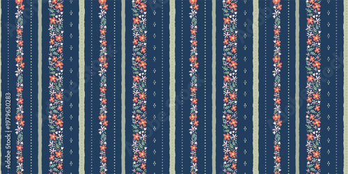 Cute hand drawn ditsy seamless pattern, lovely floral background, great for textiles, banners, wallpapers, wrapping - vector design