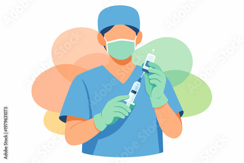 Medical Professional Preparing Vaccine Injection