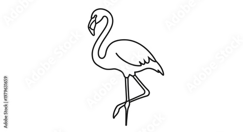 Minimalist Flamingo Silhouette Vector Art