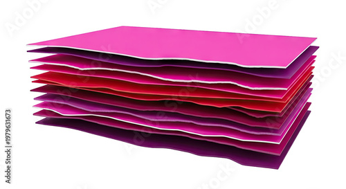 Layered Stack of Pink and Purple Sheets