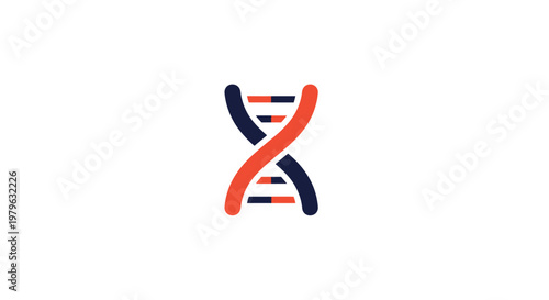 Abstract illustration of a DNA helix in a minimalist style against a white background